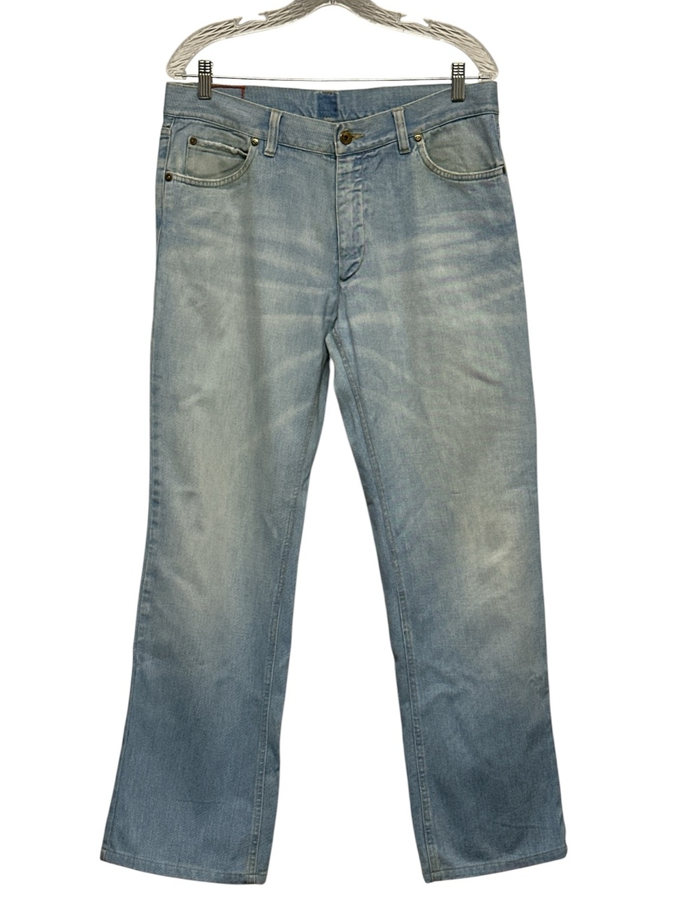 BOSS Hugo Boss Men's Straight Leg Light Wash Jeans Rigid‎ Denim Size 35